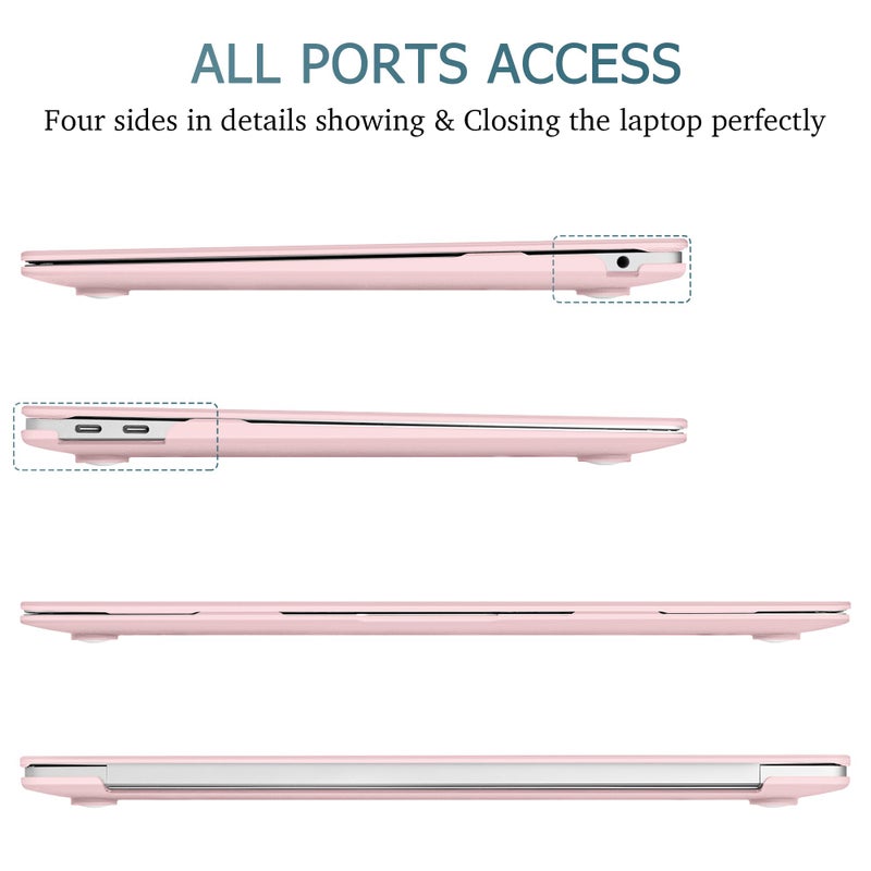 May Chen Compatible with New MacBook Air 13 inch Case 2021 2020 2019 2018 Release Model: M1 A2337 A2179 A1932, Plastic Hard Shell Case for Mac Air 13 inch with Retina Display Fits Touch ID, Baby Pink - Image 4